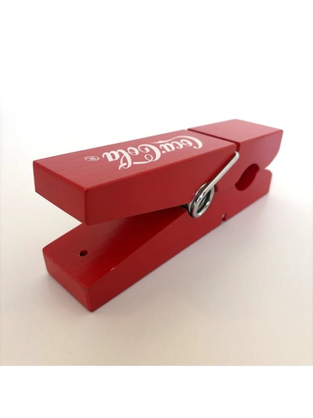 Vintage Coca-Cola Oversized Wooden Clothespin Memo Photo Clip Wall Decor Holder